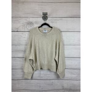 Old Navy Plus Size Cream & Gold Sparkle Sequin Knit So Soft Sweater Size 3X